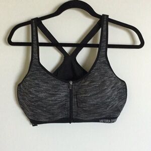 Victoria's Secret Gray Sports Bra with Front Zipper